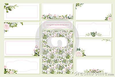 Floral Wedding Invitation card, save the date Vector Illustration