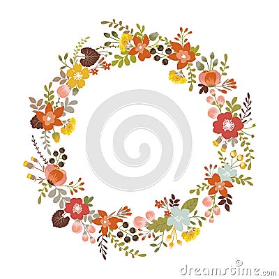 Floral wreath Vector Illustration