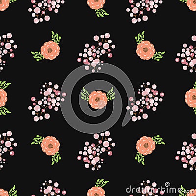 Floral wreath seamless pattern vector. Vector Illustration