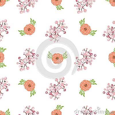 Floral wreath seamless pattern vector. Vector Illustration