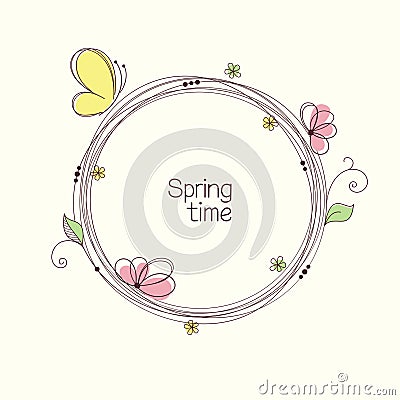 Floral wreath Vector Illustration