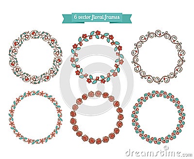 Floral wreaths frames Vector Illustration