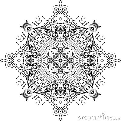 Floral zentangle decorative element Vector Illustration