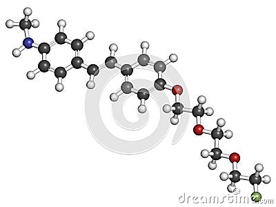 Florbetaben radiopharmaceutical molecule. Used for imaging of beta-amyloid plaques in Alzheimer\'s disease by PET Stock Photo