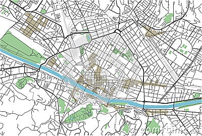 Colorful Florence vector city map. Vector Illustration
