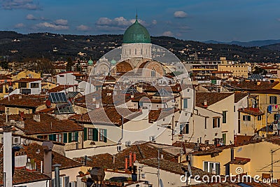 Florence cityscape panorama on the Synagogue and the characteristic roofs and terraces, Tuscany, Italy Stock Photo