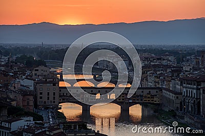 Florence cityscape at sunset Stock Photo