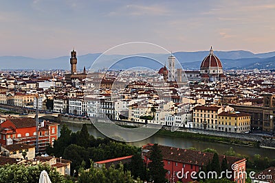 Florence Duomo Pan Rise Stock Photo