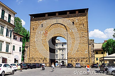 Florence or Firenze, a view of the old City Gates Editorial Stock Photo