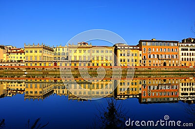 Buildings by the river in Florence city , Italy Stock Photo