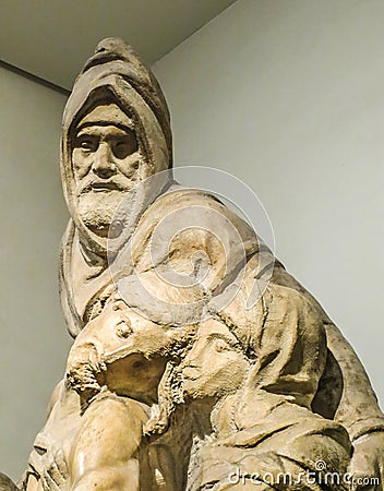 Duomo Museum - Michelangelo`s Pieta with Self Sculpture Editorial Stock Photo