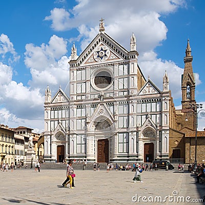 The Basilica of Santa Croce in Florence Editorial Stock Photo