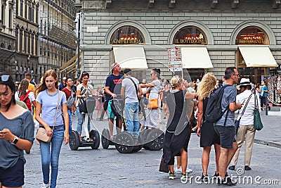 Mobile tour of Florence Editorial Stock Photo