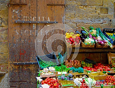 Vegetable Stand Florence Italy Stock Photo