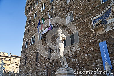 Florence, Italy - 12.02.2023: View of the statue of David Editorial Stock Photo