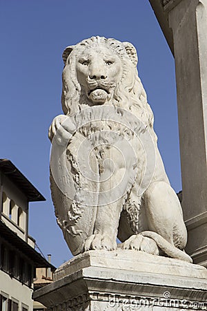 Florence lion statue Stock Photo