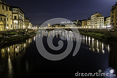 Florence night view Editorial Stock Photo