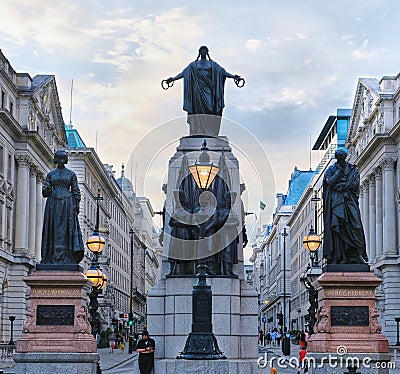 Florence Nightingale,s and Sidney Herbert statue in the west end. Editorial Stock Photo