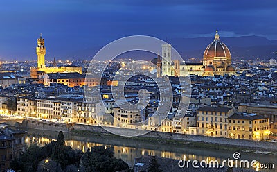 Florence panorama by night Stock Photo