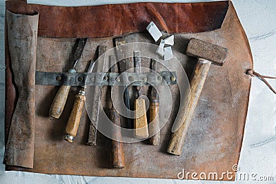 Florence - 05/18/2018 : sculpting tools Stock Photo
