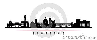 Florence skyline horizontal banner. Vector Illustration