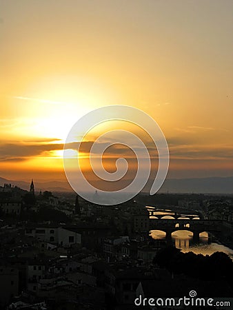 Florence Sunset Stock Photo