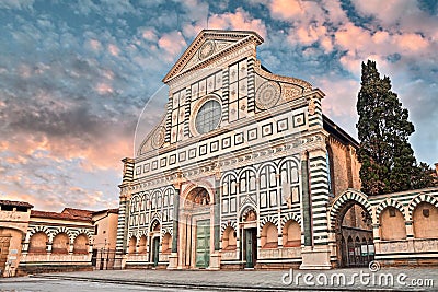 Florence, Tuscany, Italy: Basilica of Santa Maria Novella Editorial Stock Photo