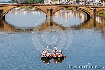 Florence. Walking along the Arno Editorial Stock Photo