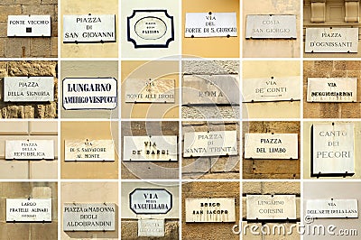 florentine street names Stock Photo