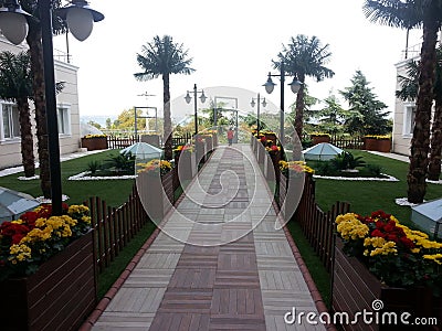 Florid bath to the garden Stock Photo