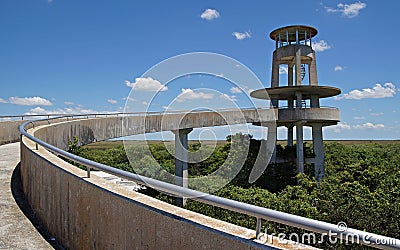 Florida Everglades Observation Tower Stock Photo