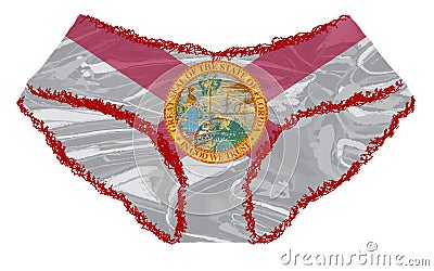 Florida Flag Knickers On A White Background Vector Illustration