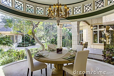 Florida luxury home formal dining room Stock Photo