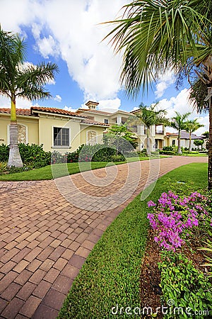 Florida luxury home with pillars Stock Photo
