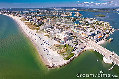 Florida. Madeira Beach Florida. Gulf of Mexico or ocean beach, Hotels and Resorts. John's Pass Village and Boardwalk Stock Photo