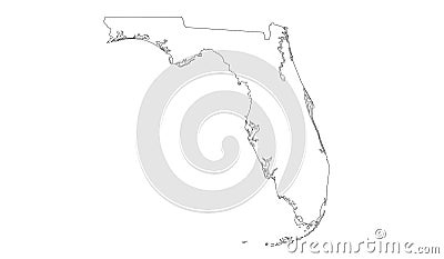 Florida map - southernmost contiguous state in the United States Vector Illustration