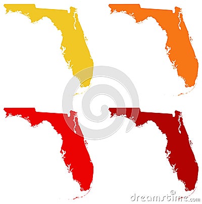 Florida map - southernmost contiguous state in the United States Vector Illustration