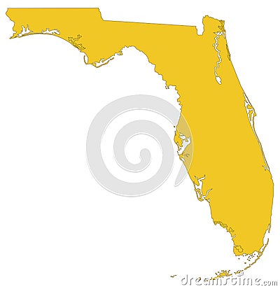 Florida map - southernmost contiguous state in the United States Vector Illustration