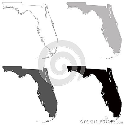 Florida map - southernmost contiguous state in the United States Vector Illustration