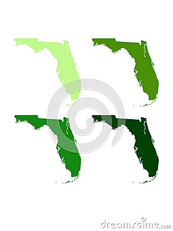Florida map - southernmost contiguous state in the United States Vector Illustration