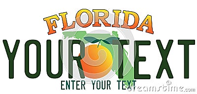 Florida number plate Vector Illustration