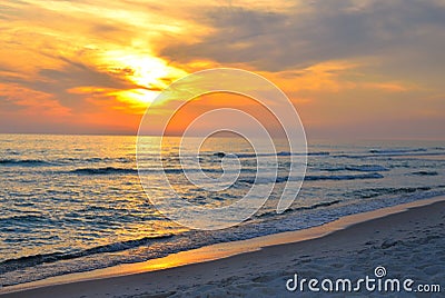 Florida Ocean Beach Sunset Stock Photo