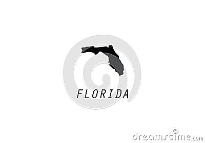 Florida outline map black USA state borders black vector illustration Vector Illustration