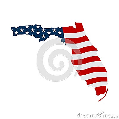 Florida Red White and Blue Map Illustration Vector Illustration