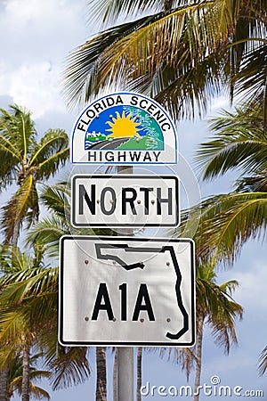 Florida's scenic highway sign Stock Photo