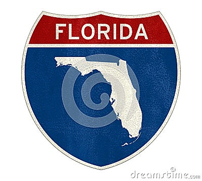 Florida sign map Stock Photo