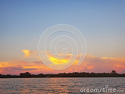Florida skyline sunset clearwater deepsea Stock Photo