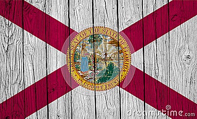 Florida State Flag Over Wood Planks Stock Photo