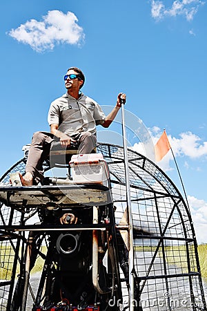 Florida state usa everglades airboat guide Editorial Stock Photo