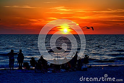 Florida Sunset Watch Editorial Stock Photo